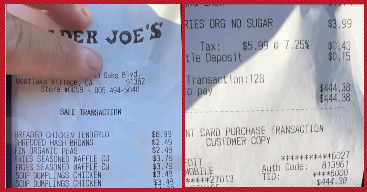 Dads Viral Trader Joes Receipt Highlights The Inflating Costs Of Groceries