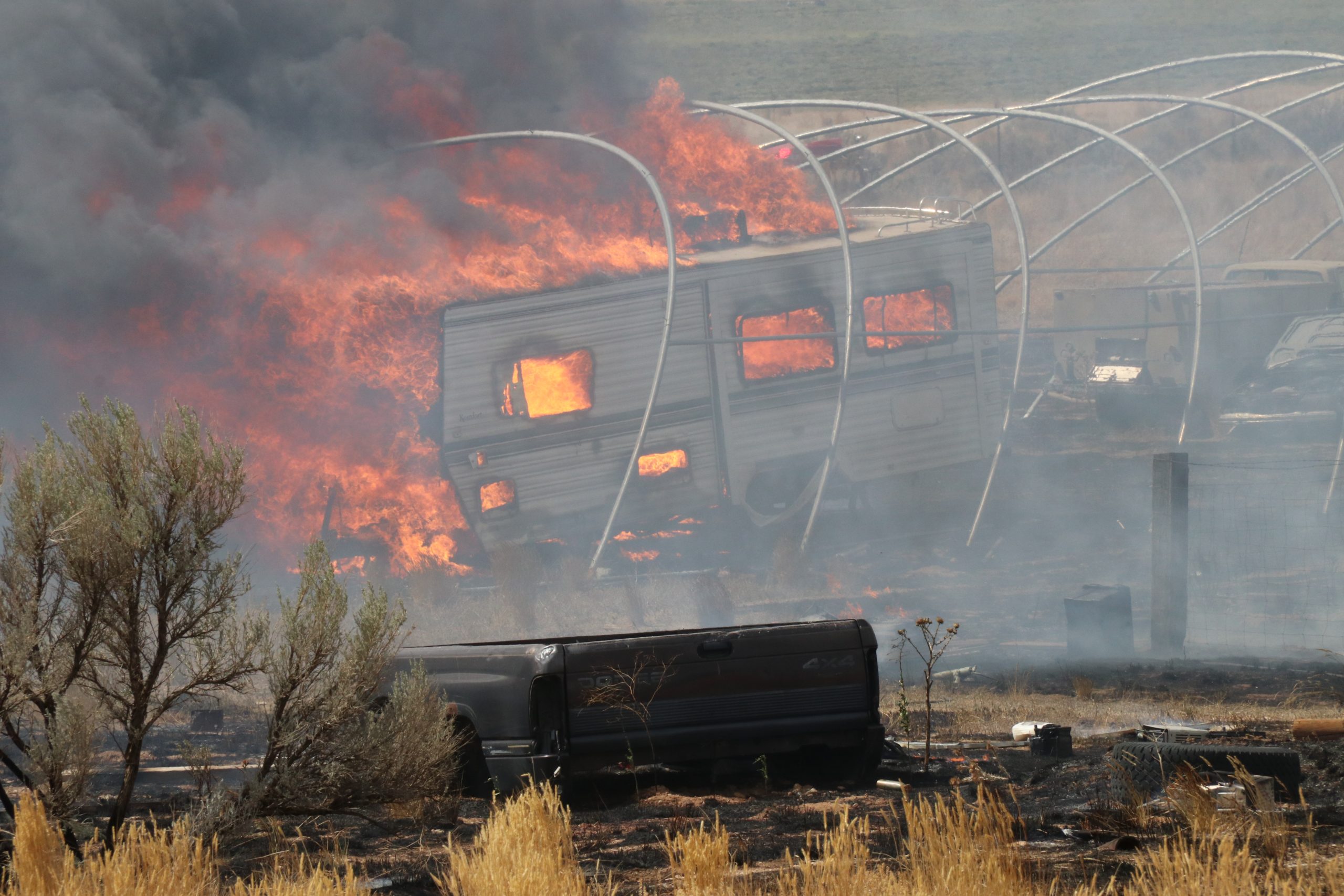 Fire near Parowan destroys barn, burns 2 acres of sagebrush