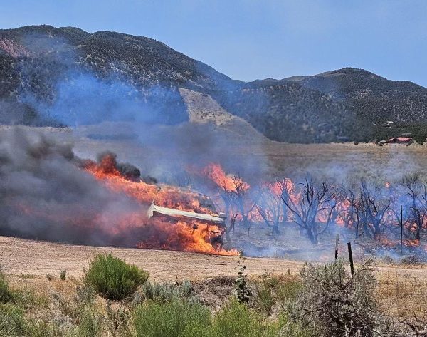 Firefighters quickly contain Parowan blaze sparked by crashed pickup truck