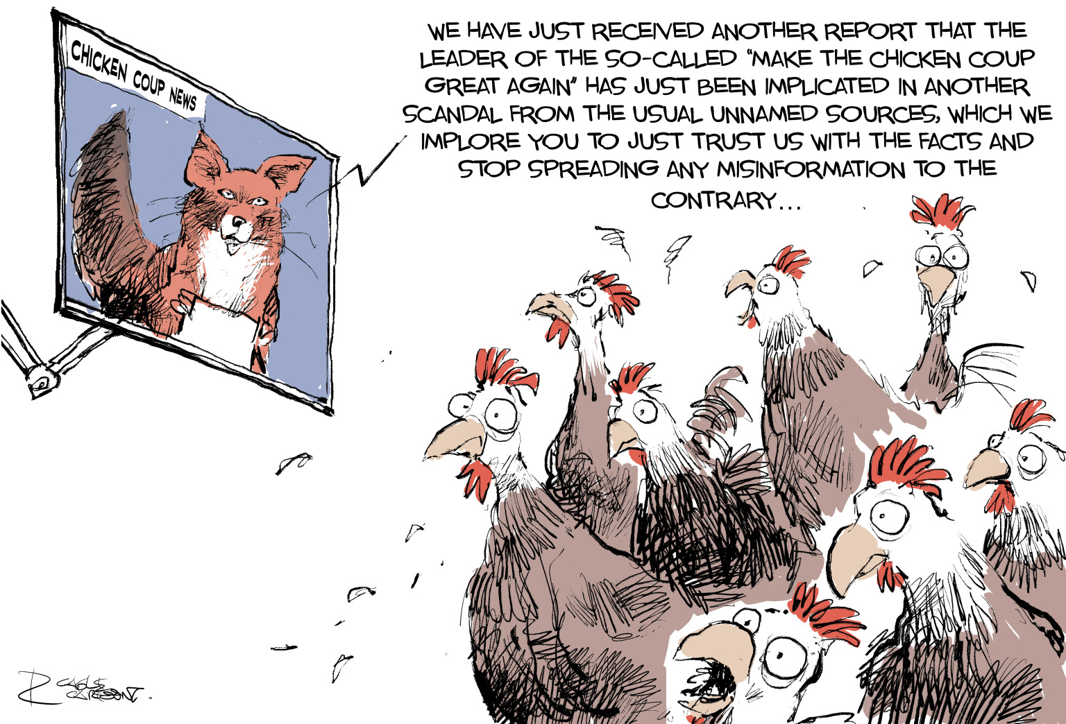 Editorial Cartoon: Chicken Coup News – The Independent | News Events Opinion More