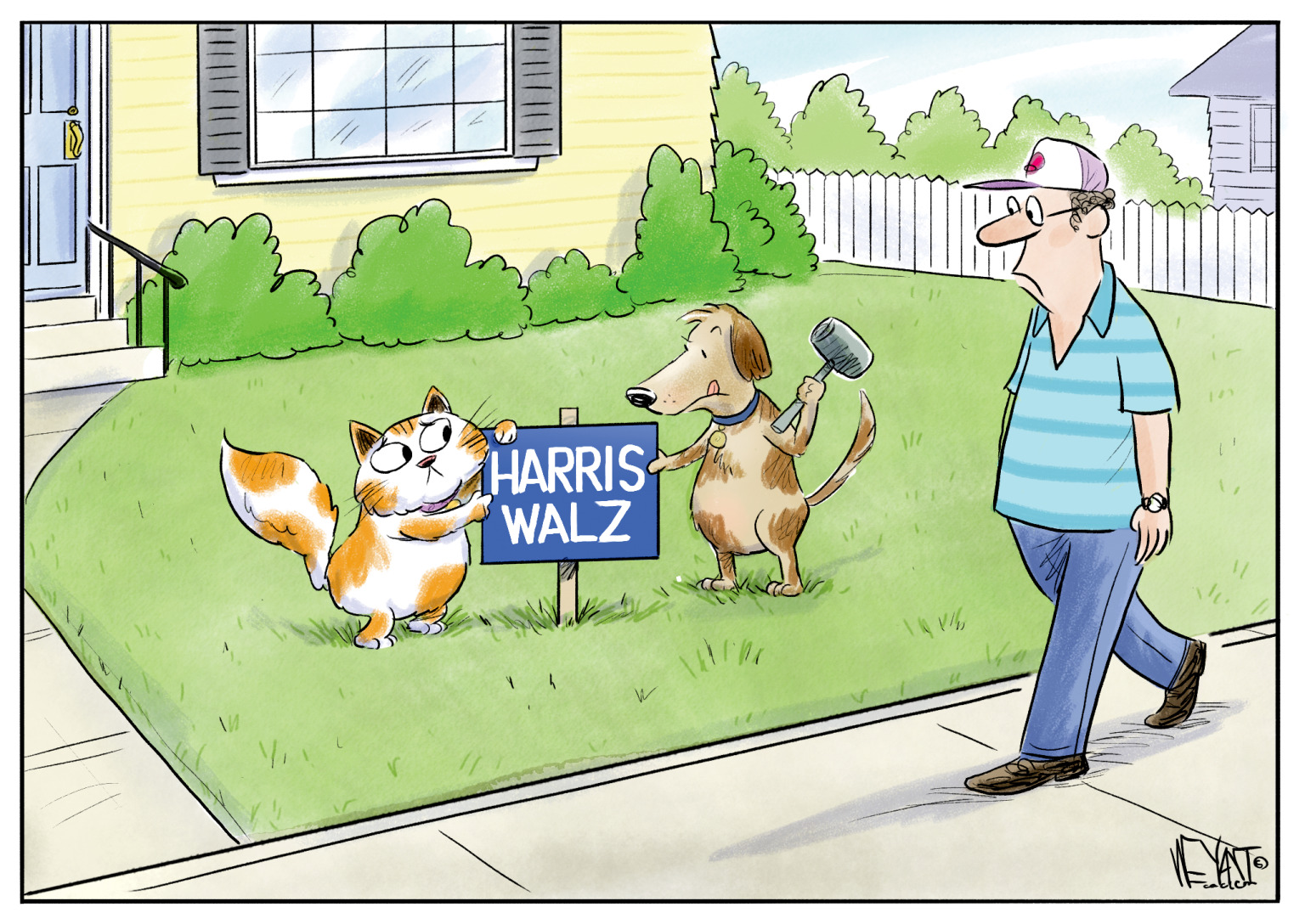 Editorial Cartoon: Harris-Walz Sign Cat and Dog Trump – The Independent | News Events Opinion More