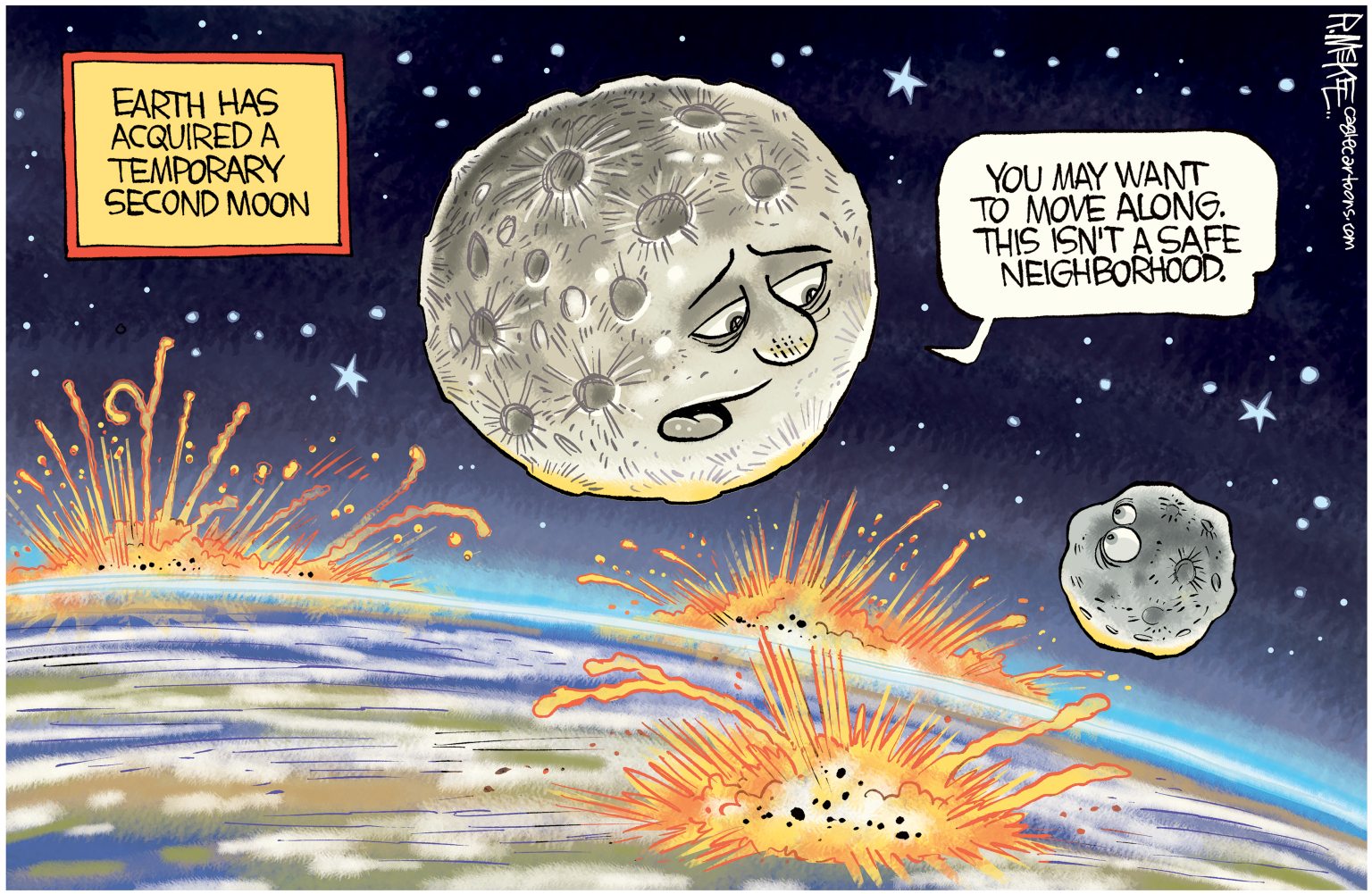 Editorial Cartoon: Earth Gets Second Moon – The Independent | News Events Opinion More