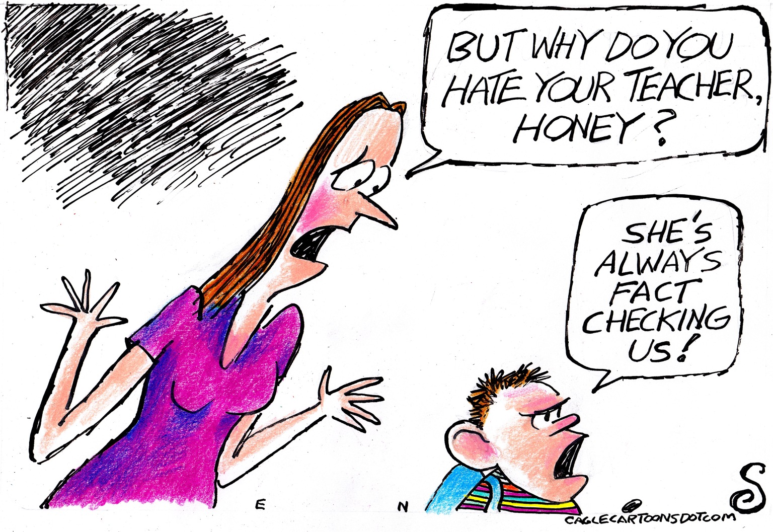 Editorial Cartoon: Kid Hates Fact-Checking Teacher – The Independent | News Events Opinion More