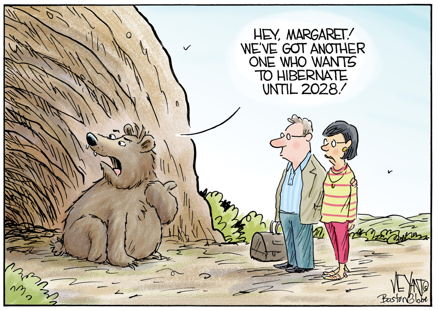 Editorial Cartoon: Bear Sees Couple That Wants To Hibernate – The Independent | News Events Opinion More